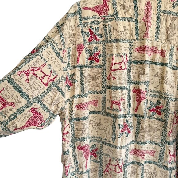 PACIFIC COVE RETRO FISH ELK CREAM RED WESTERN BUTTON UP SHIRT SIZE XXL - Picture 3 of 8